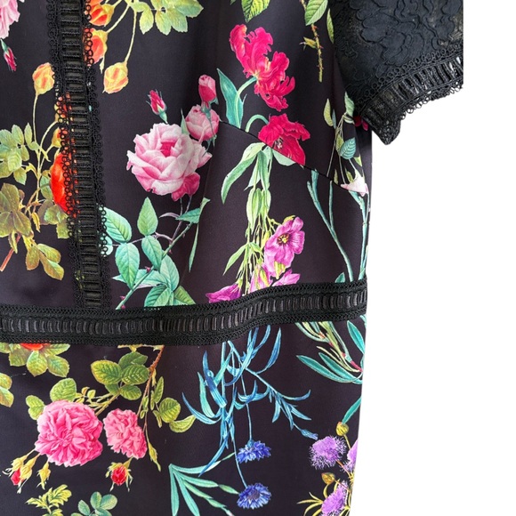 EUC Tadashi Shoji Leono Floral Print Dress Size 16 - Picture 6 of 14